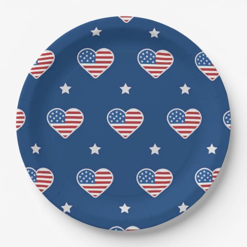 Hearts Of Patriots Veterans Day Paper Plates