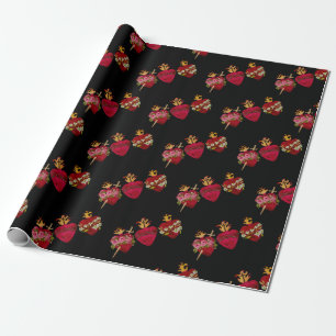 Hearts of the Holy Family Wrapping Paper
