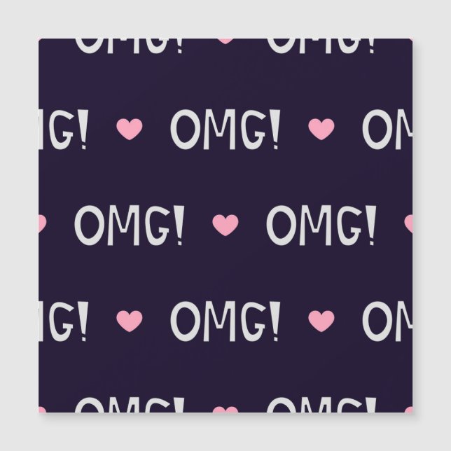 Hearts, OMG text, cute pattern (Front)