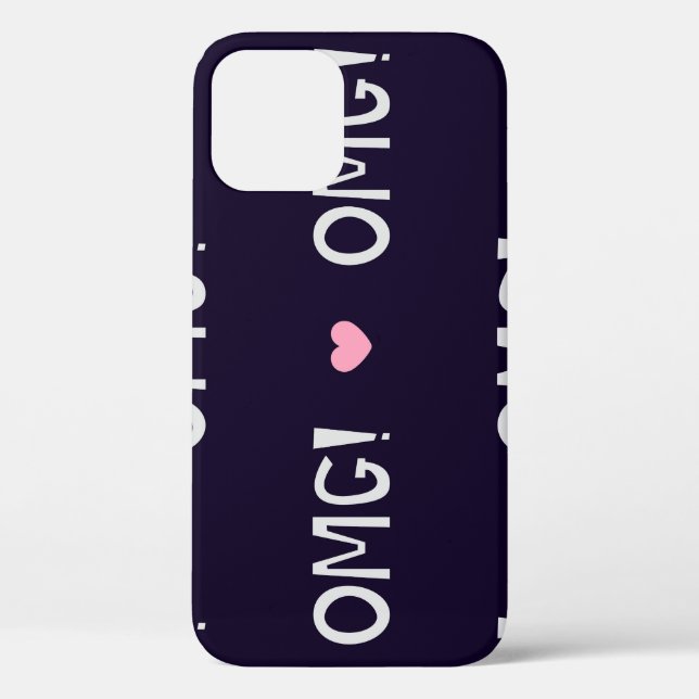 Hearts, OMG text, cute pattern Case-Mate iPhone Case (Back)