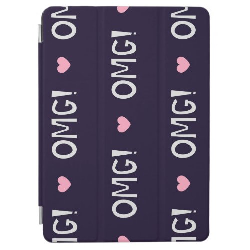 Hearts OMG text cute pattern iPad Air Cover