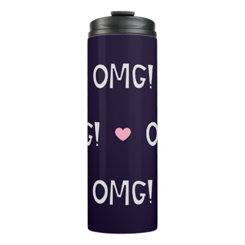 Hearts OMG text cute pattern Thermal Tumbler