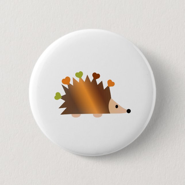 Hearts on a Hedgehog Button (Front)