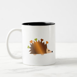 Hearts on a Hedgehog Two-Tone Coffee Mug