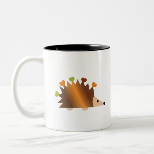 Hearts on a Hedgehog Two_Tone Coffee Mug