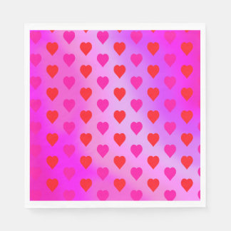 Hearts on a Pink Gradient Background Napkins