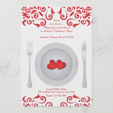 Hearts On A Plate Valentine's Day Invitation