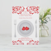 Hearts on a Plate Valentine's Day Invitation (Standing Front)