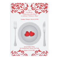 Hearts on a Plate Valentine's Day Invitation