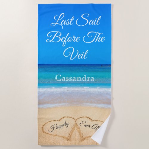 Hearts on Beach Last Sail Bachelorret Beach Towel