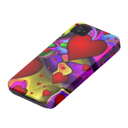 Hearts on Bright Background Case-Mate iPhone Case (Bottom)