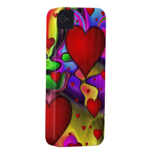 Hearts on Bright Background Case-Mate iPhone Case (Back/Right)