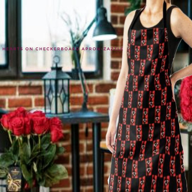 Hearts On Checkerboard Apron (Creator Uploaded)
