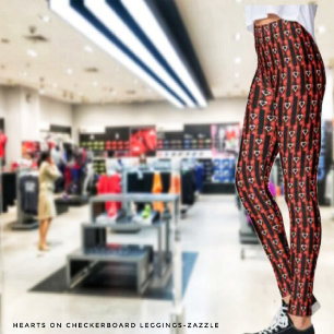 Hearts On Checkerboard Leggings