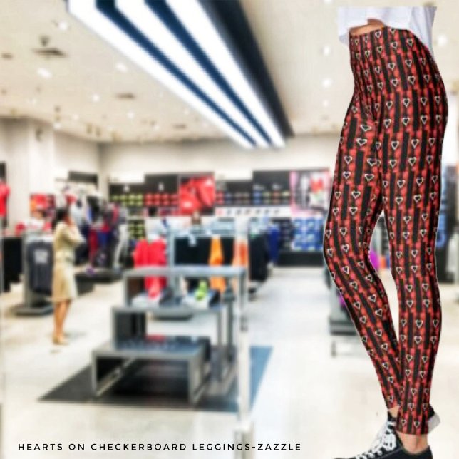 Hearts On Checkerboard Leggings (Creator Uploaded)