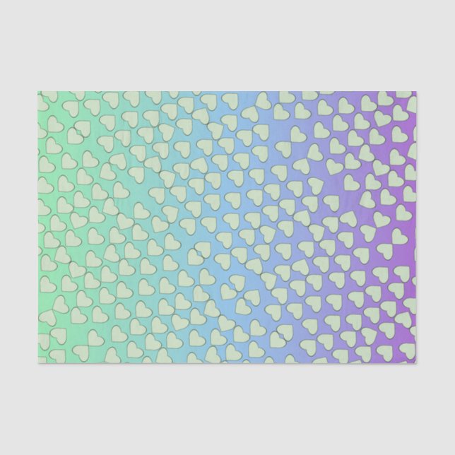 Hearts on Colorful Tissue Paper (Front)
