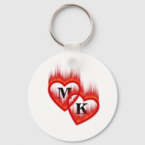 Hearts on Fire Double Monogram Valentine Keychain