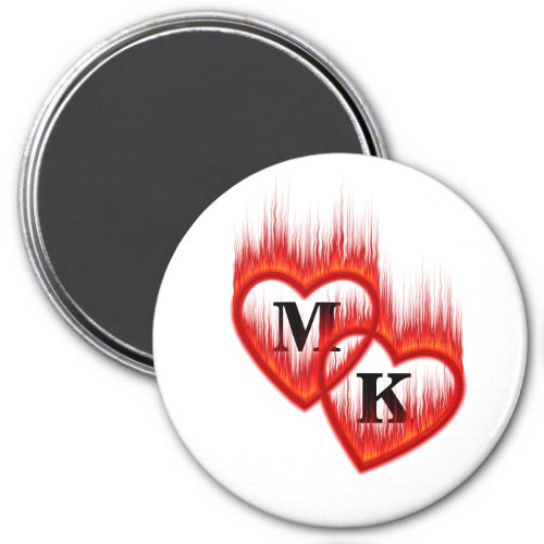 Hearts on Fire Double Monogram Valentine Magnet