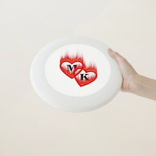 Hearts on Fire Double Monogram Valentine Wham_O Frisbee