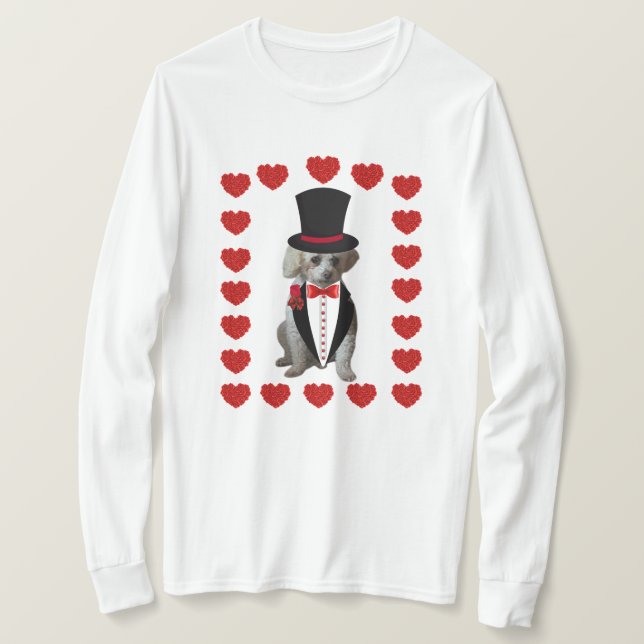 Hearts On Fire For You Poodle Ladies TShirt (Design Front)