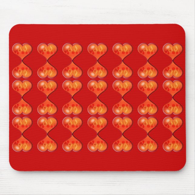 Hearts on Fire Mouse Pad (Front)