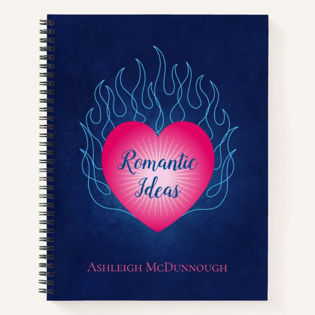 Hearts on Fire Romantic Ideas Notebook (Front)