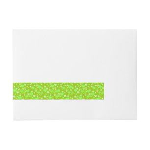 Hearts on Lime Green Color Wrap Around Address Label