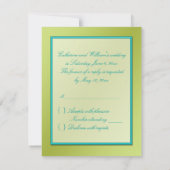 Hearts on Lime Pleats with Turquoise R.S.V.P. Card (Back)