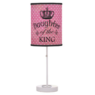 Hearts on Pink Daughter of the King Table Lamp