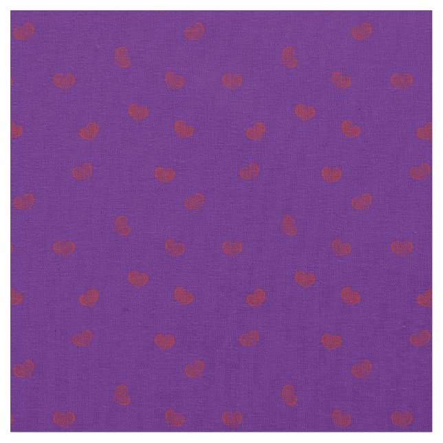 Hearts on Purple | Valentine's Day Fabric (Close Up)