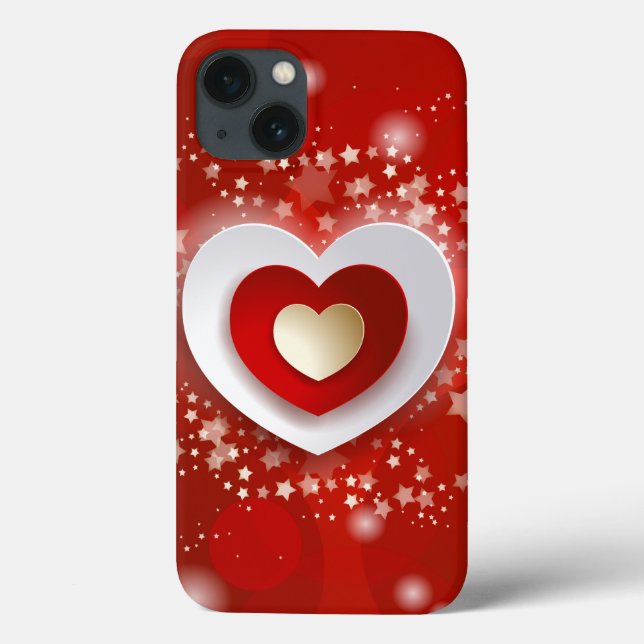 Hearts on red background Case-Mate iPhone case (Back)