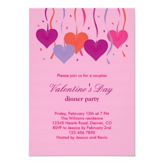 Hearts on String Valentine's Day Invitation