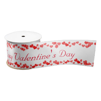 Hearts on Top and Bottom Valentine's Day  Satin Ribbon