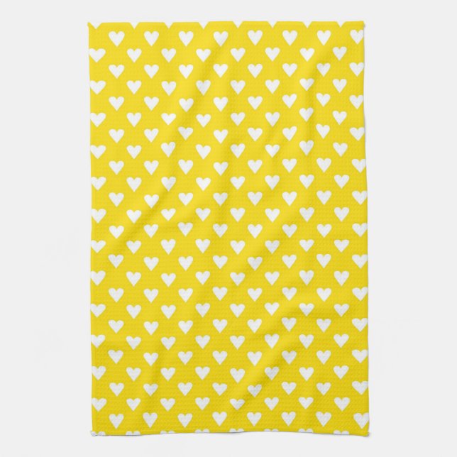 Hearts on Yellow Towel (Vertical)