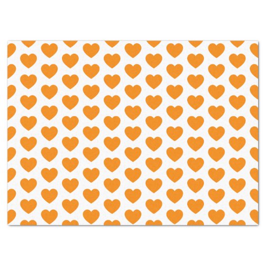 orange hearts tissue paper