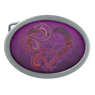 Hearts Oval Belt Buckle