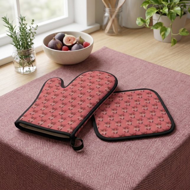 Hearts Oven Mitt & Pot Holder Set (Creator Uploaded)