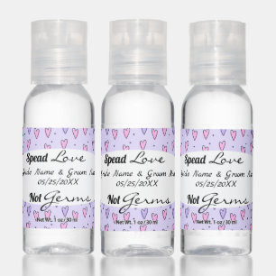 Hearts Over Purple Spread Love Not Germs Wedding Hand Sanitizer