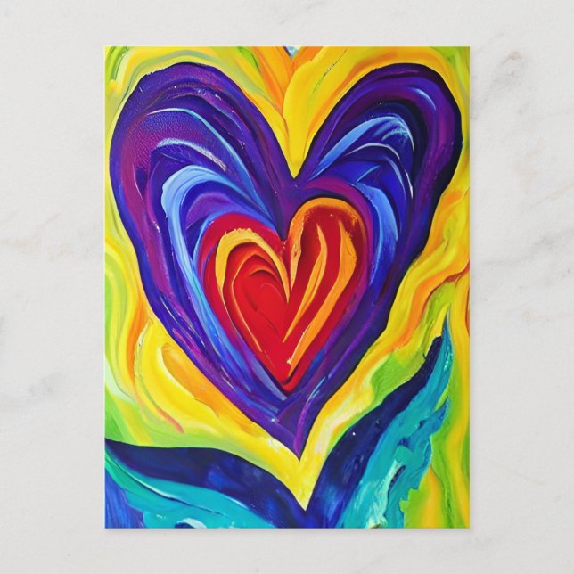 Hearts painting postcard (Front)