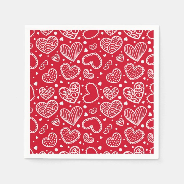 Hearts Paper Napkins (Front)