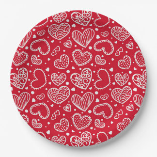 Hearts Paper Plates