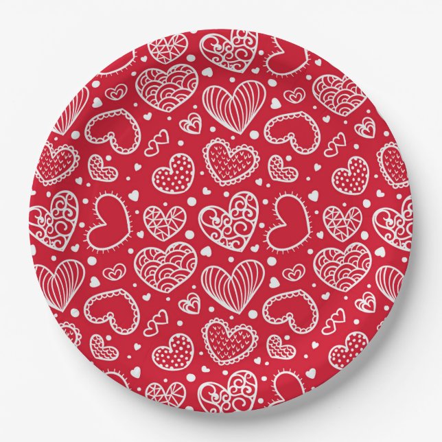 Hearts Paper Plates (Front)