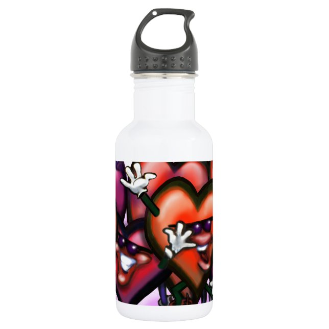 Hearts Party Water Bottle (Front)