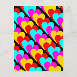 Hearts patchwork postcard