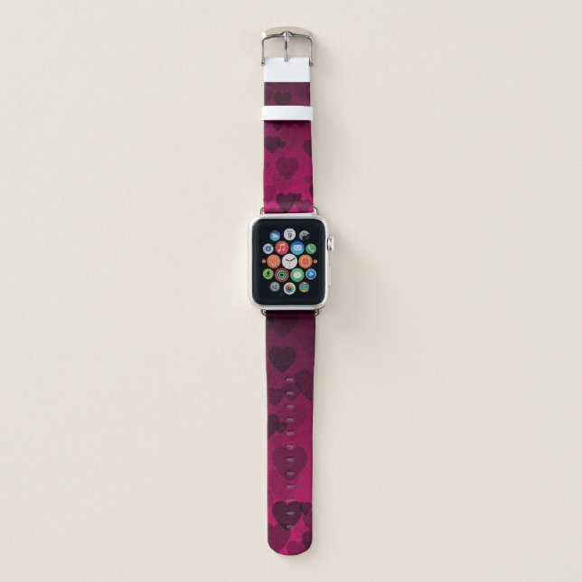 Hearts Pattern 18 Apple Watch Band (Front)