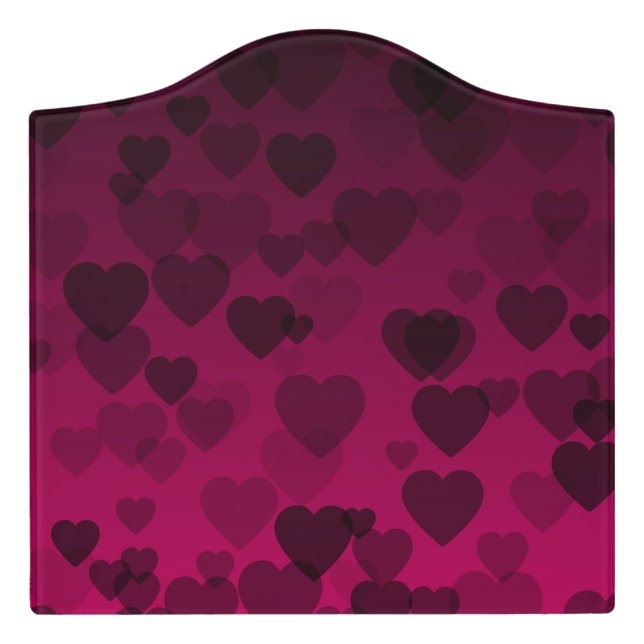 Hearts Pattern 18 Door Sign (Large Crest Front)