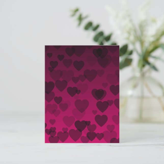 Hearts Pattern 18 Holiday Postcard (Standing Front)