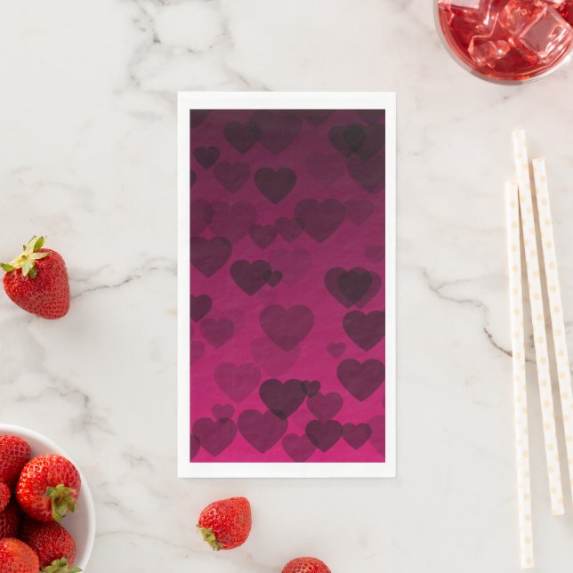 Hearts Pattern 18 Paper Guest Towels (Insitu)