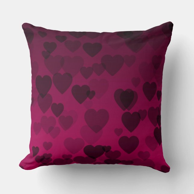 Hearts Pattern 18 Throw Pillow (Front)