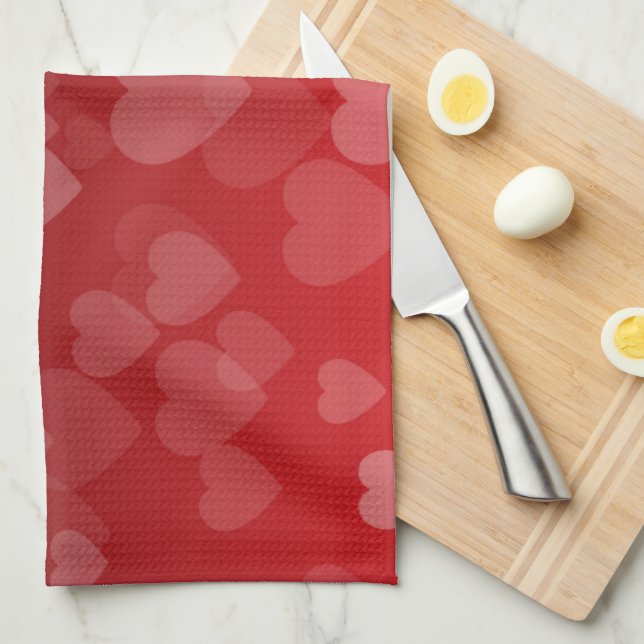 Hearts Pattern 19 Kitchen Towel (Quarter Fold)